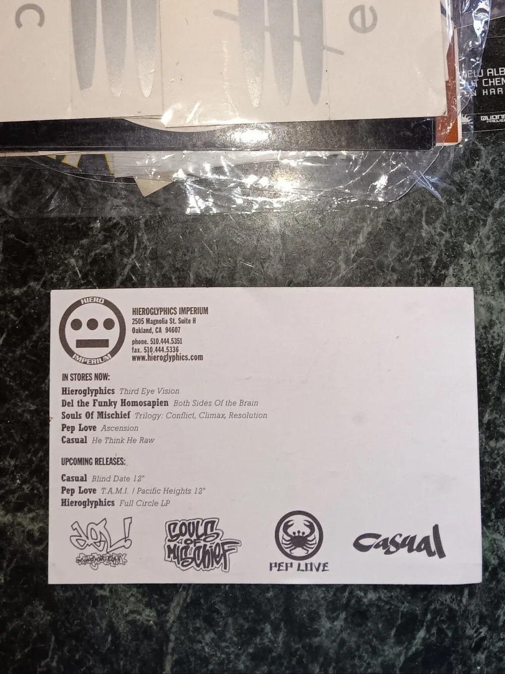 Hieroglyphics Casual Original Promo Sticker he think he raw Used